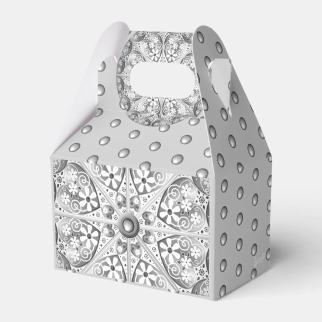 Ceramic Lace grey Favor Boxes (Front Side)