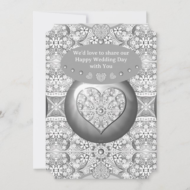 Ceramic Lace grey Invitation (Front)