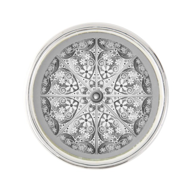Ceramic Lace grey Lapel Pin (Front)
