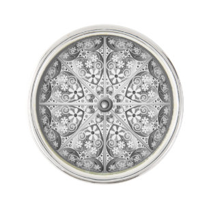 Ceramic Lace grey Lapel Pin