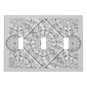Ceramic Lace Grey Light Switch Cover