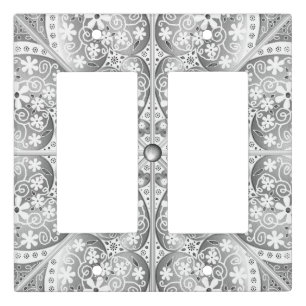 Ceramic Lace Grey Light Switch Cover