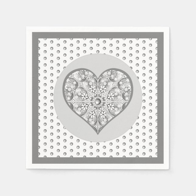Ceramic Lace grey Napkins (Front)