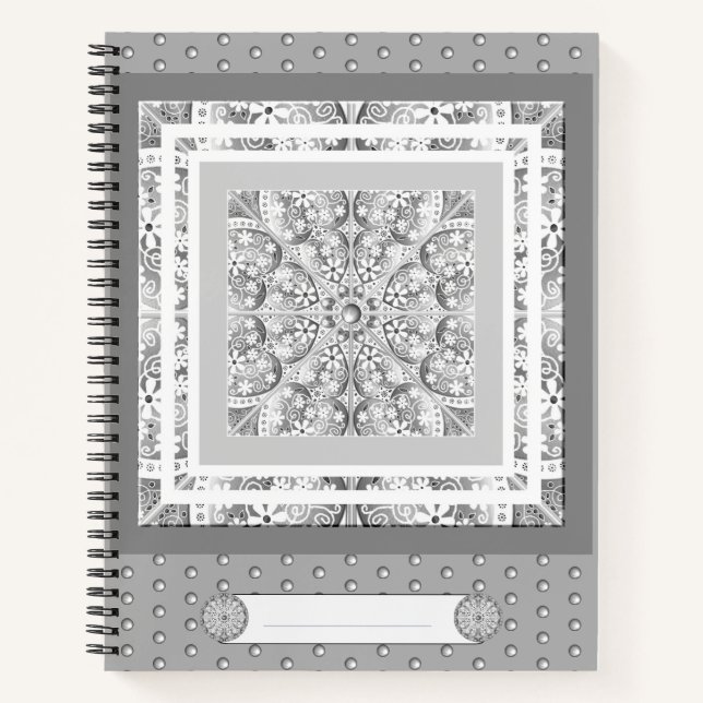Ceramic Lace grey Notebook (Front)
