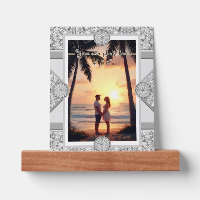 Ceramic lace Grey Picture Ledge (Front)