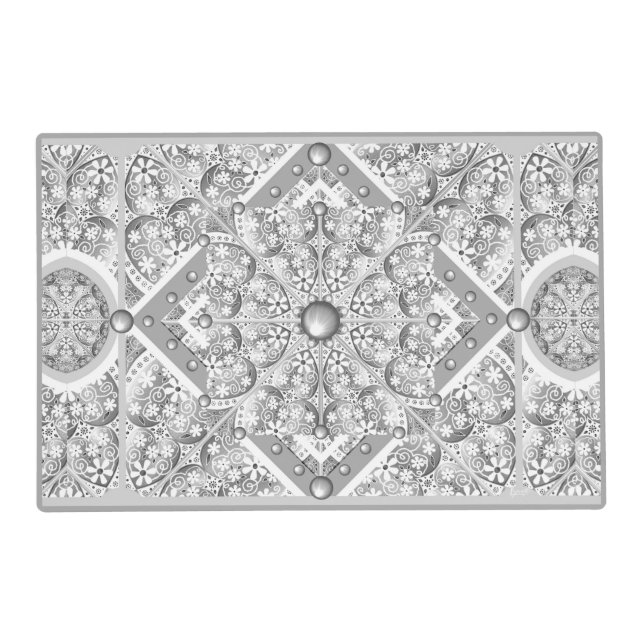 Ceramic Lace grey Placemat (Front)