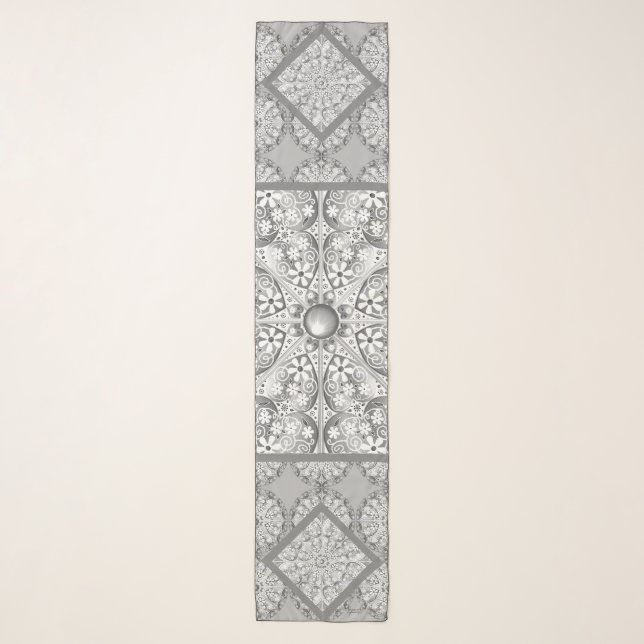 Ceramic Lace grey Scarf (Front)