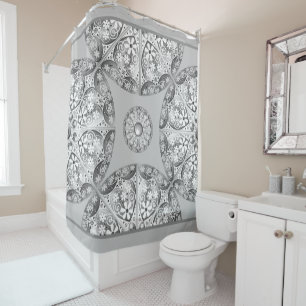 Ceramic Lace Grey Shower Curtain