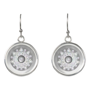 Ceramic lace grey & snowflake earrings