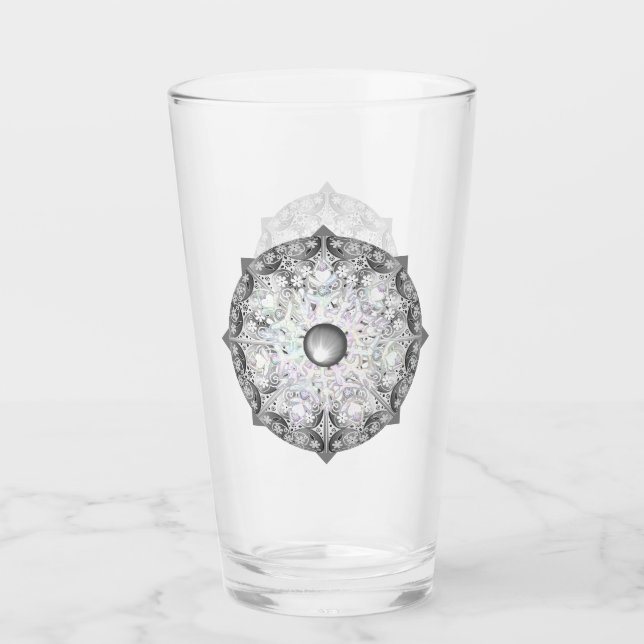 Ceramic lace grey & snowflake glass (Front)