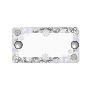 Ceramic lace grey & snowflake label