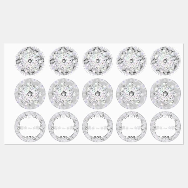 Ceramic lace grey &snowflake labels (Sheet)