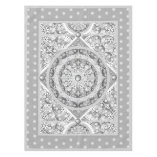 Ceramic lace grey & snowflake tablecloth