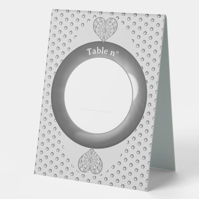 Ceramic Lace grey Table Tent (Front)