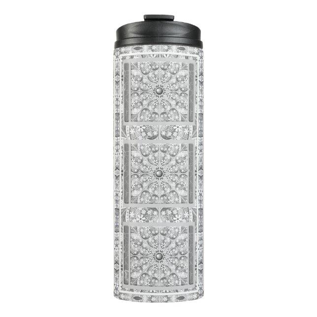 Ceramic lace Grey Thermal Tumbler (Front)