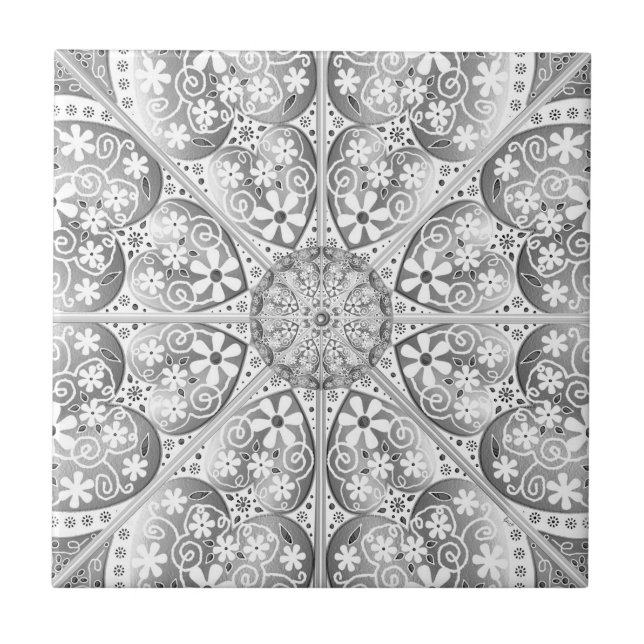Ceramic Lace grey Tile (Front)
