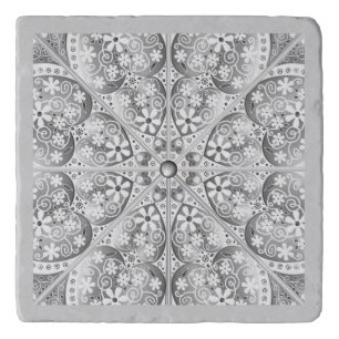 Ceramic lace Grey Trivet
