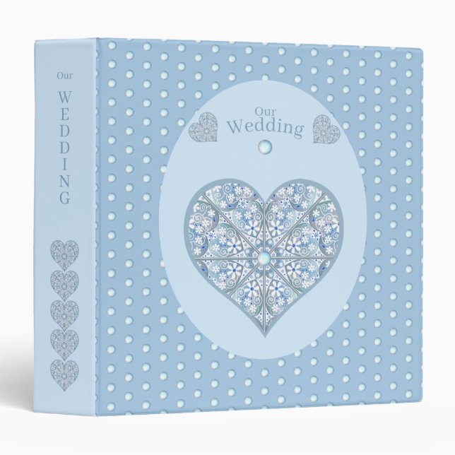 Ceramic Lace Light Blue 3 Ring Binder (Front/Spine)