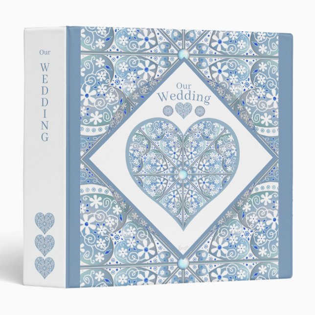 Ceramic Lace Light Blue 3 Ring Binder (Front/Spine)