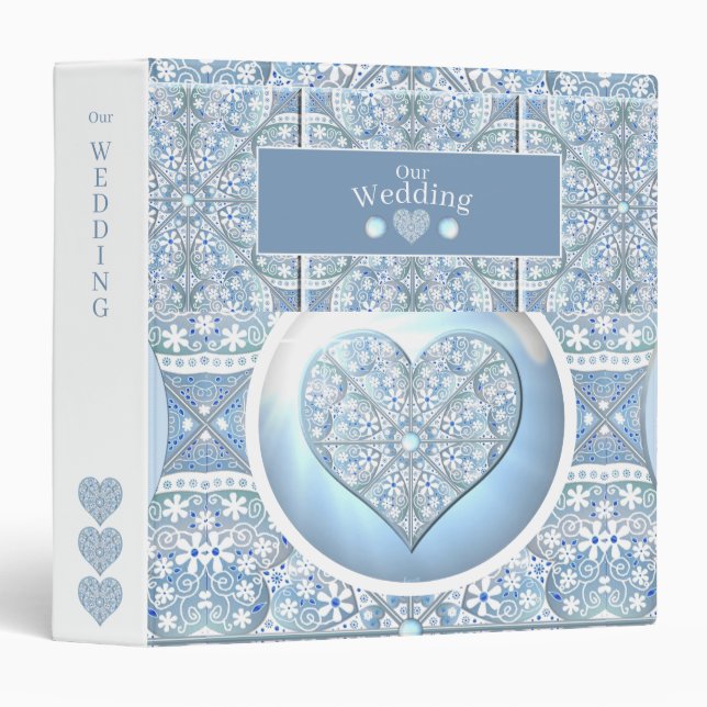 Ceramic Lace Light Blue 3 Ring Binder (Front/Spine)