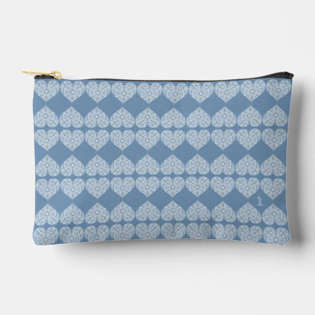 Ceramic Lace Light Blue Accessory Pouch (Front)