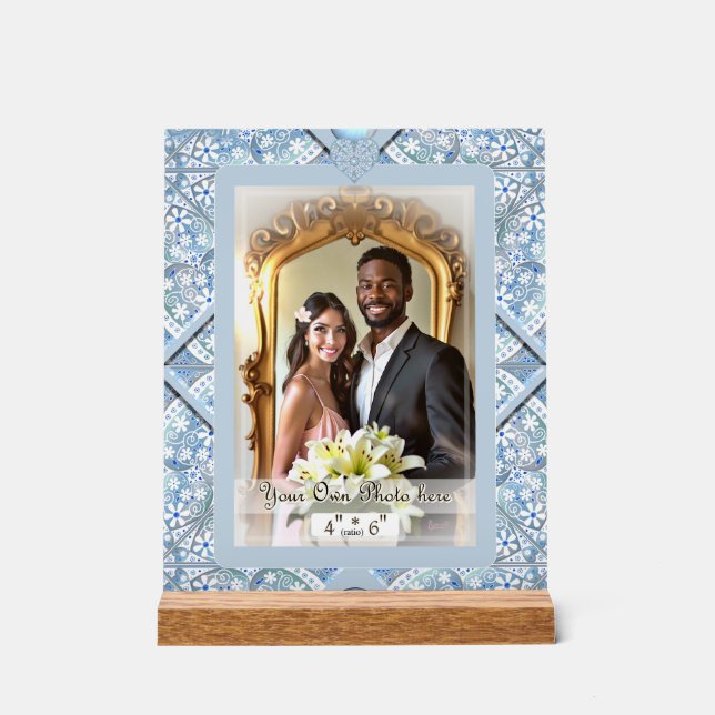 Ceramic lace Light blue Acrylic Sign (Front)