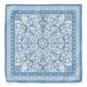 Ceramic Lace light blue Bandana