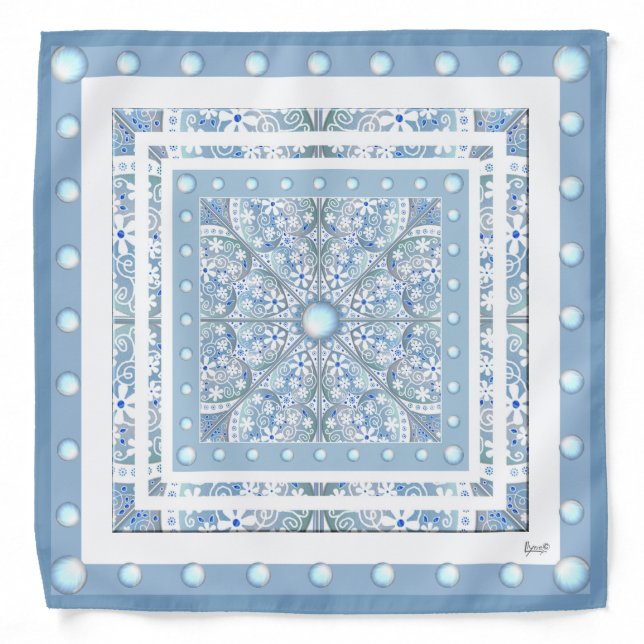 Ceramic Lace light blue Bandana (Front)