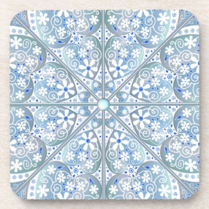 Ceramic Lace light blue Beverage Coaster