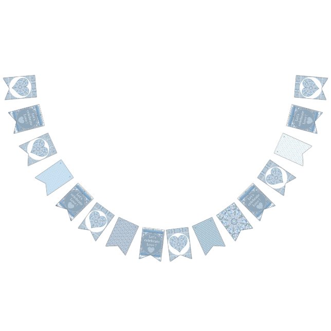 Ceramic Lace Light Blue Bunting Flags (All)