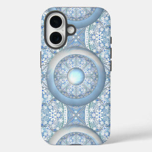 Ceramic lace Light blue iPhone 16 Case