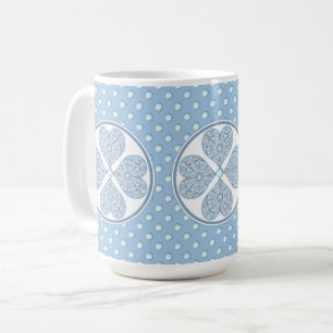 Ceramic Lace Light Blue Coffee Mug