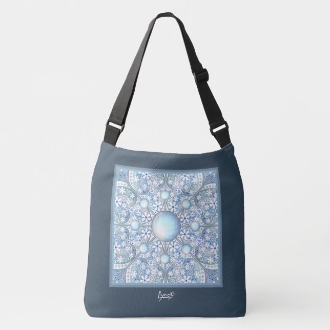 Ceramic Lace light blue Crossbody Bag (Front)