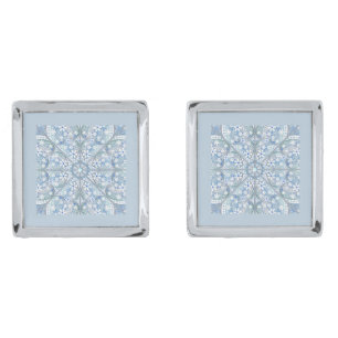 Ceramic Lace light blue Cufflinks