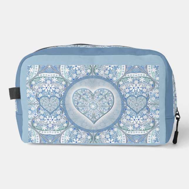 Ceramic Lace Light Blue Dopp Kit (Front)