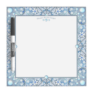 Ceramic Lace Light Blue Dry Erase Board