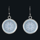 Ceramic lace Light blue Earrings<br><div class="desc">Lace print added to a ceramic effect for this fine pattern with some inlays of pearls or cabochons (drawn). A finely crafted, classy original style. Here in light blue, which gives a romantic pastel style, this pattern also exists in light gray, black and blue of Greece in other of my...</div>
