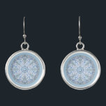 Ceramic lace Light blue Earrings<br><div class="desc">Lace print added to a ceramic effect for this fine pattern with some inlays of pearls or cabochons (drawn). A finely crafted, classy original style. Here in light blue, which gives a romantic pastel style, this pattern also exists in light gray, black and blue of Greece in other of my...</div>