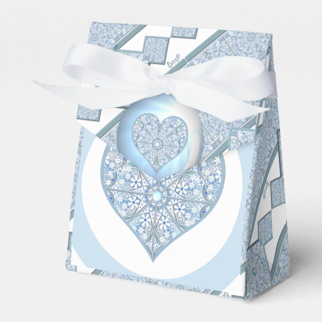 Ceramic Lace Light Blue Favor Boxes (Front Side)