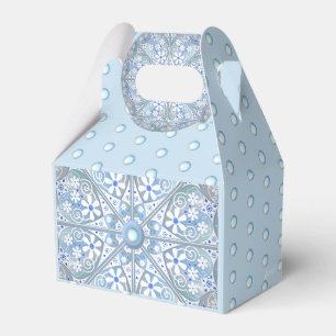 Ceramic Lace Light Blue Favor Boxes