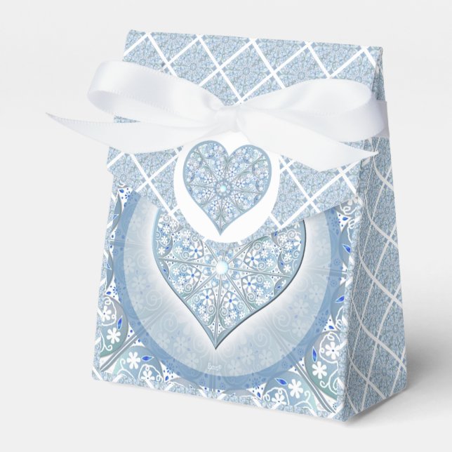 Ceramic Lace Light Blue Favor Boxes (Front Side)