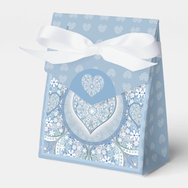 Ceramic lace Light blue Favor Boxes (Front Side)