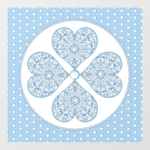 Ceramic Lace Light Blue Floor Decals