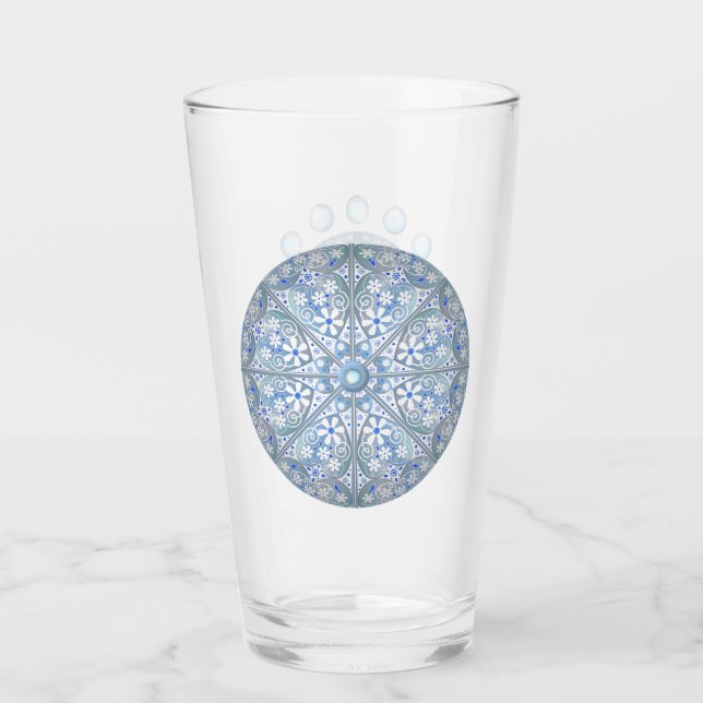 Ceramic Lace light blue Glass (Front)