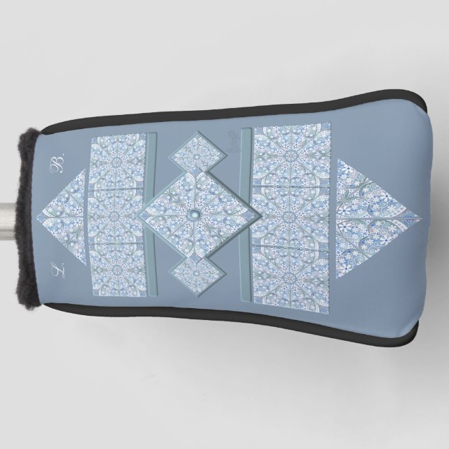 Ceramic lace Light blue Golf Head Cover (Front)