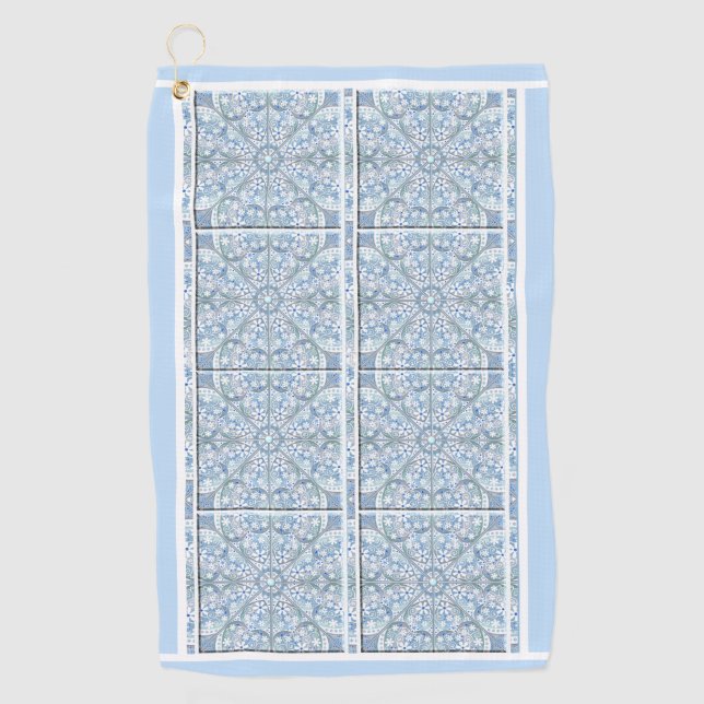 Ceramic Lace Light Blue Golf Towel (Front)