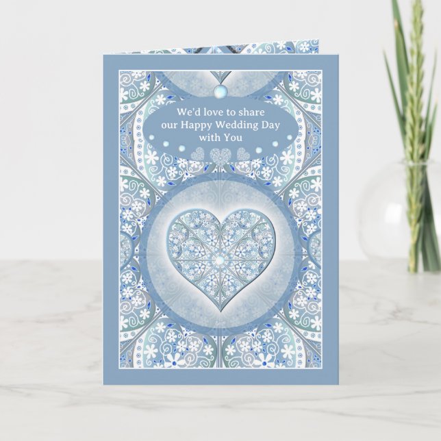 Ceramic Lace Light Blue Invitation (Front)