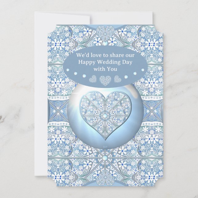 Ceramic Lace Light Blue Invitation (Front)
