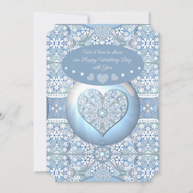 Ceramic Lace Light Blue Invitation (Front)