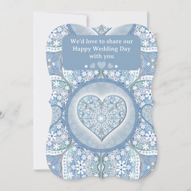 Ceramic Lace Light Blue Invitation (Front)